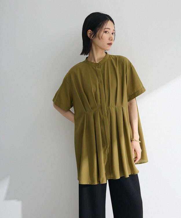 Green Parks ウエストタックシャツチュニック Olive