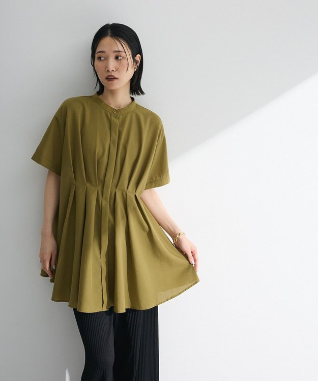 Green Parks ウエストタックシャツチュニック Olive