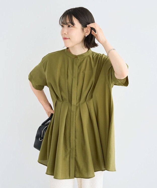 Green Parks ウエストタックシャツチュニック Olive