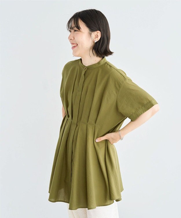 Green Parks ウエストタックシャツチュニック Olive