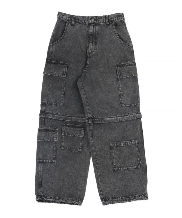 WEGO 2WAYマルチデニムカーゴパンツ デニムブラックソノタ