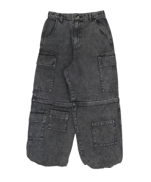 WEGO 2WAYマルチデニムカーゴパンツ デニムブラックソノタ
