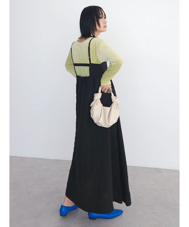 Green Parks ａ．バックギャザーキャミワンピース Black
