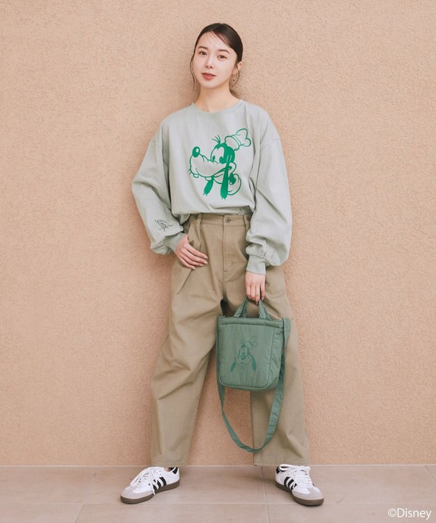 earth music&ecology 【予約】【綿100％】Disney/アソートプリントロンTEE グリーン