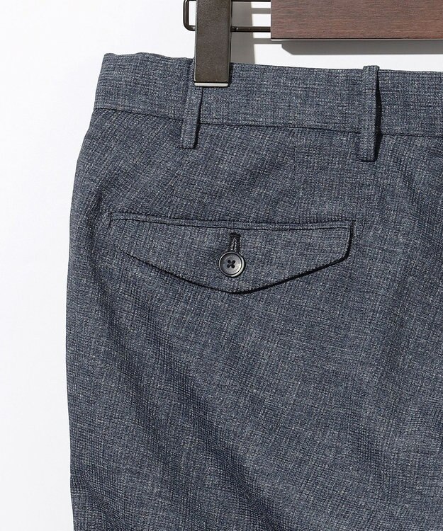 JOSEPH ABBOUD 清涼感【ウエストも伸びる!/弱撥水/イージーケア/軽量/ストレッチ】クールピケ パンツ ダルブルー系