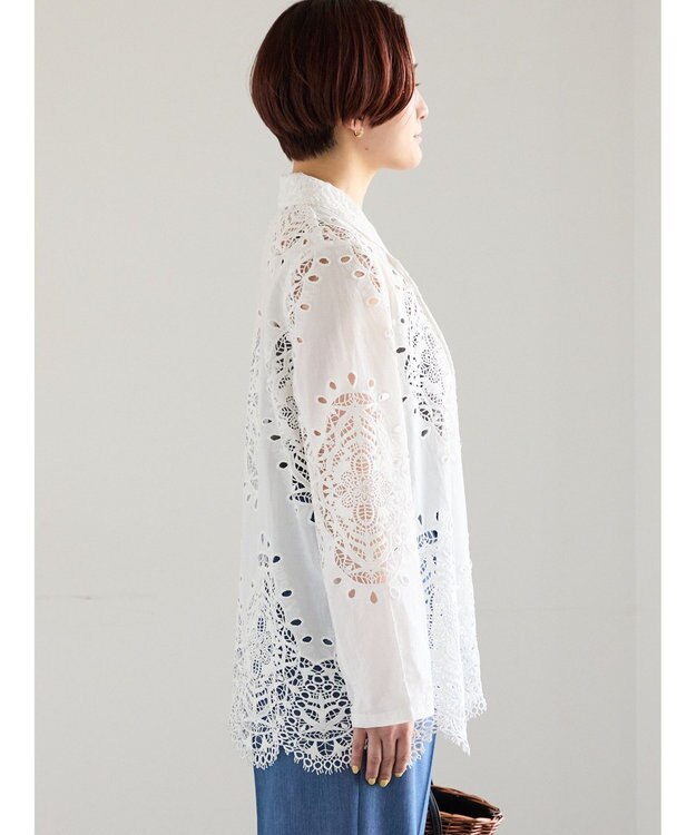 Te chichi ケミカルレースコットンジャケット オフホワイト