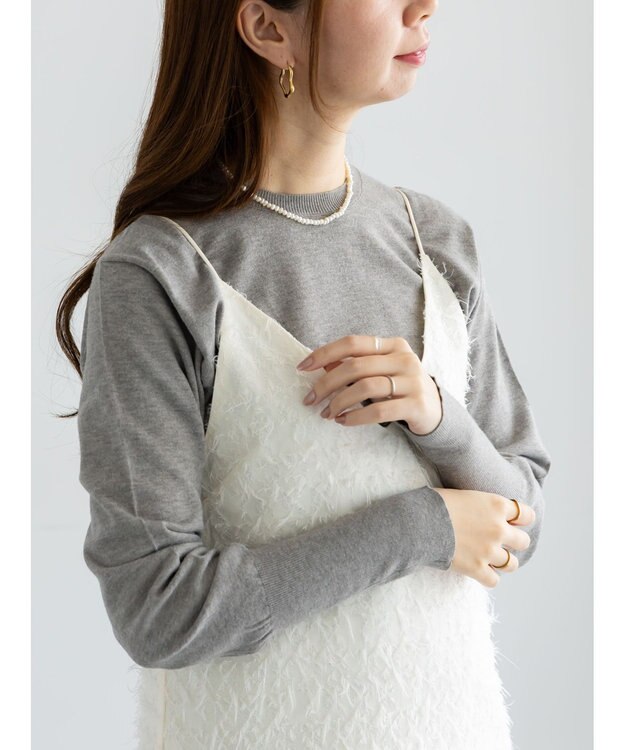 Te chichi カットジャガードキャミワンピース オフホワイト