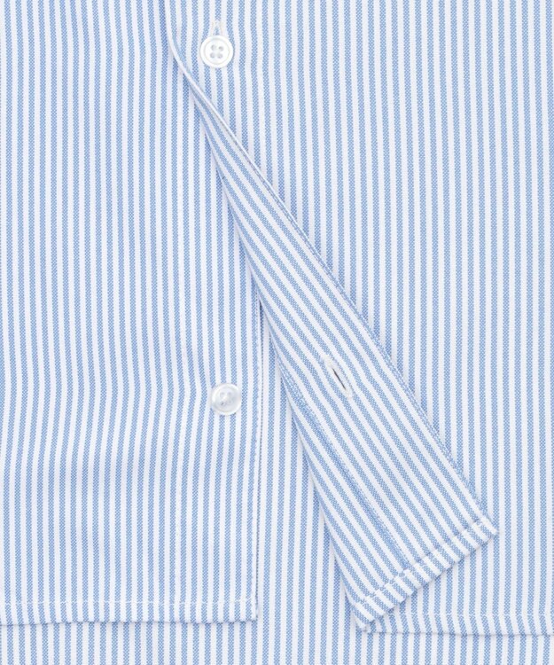 WEGO 【ユニセックス着用ITEM】オックスフォードダメージアップリケシャツ（SS） ブルーストライプ