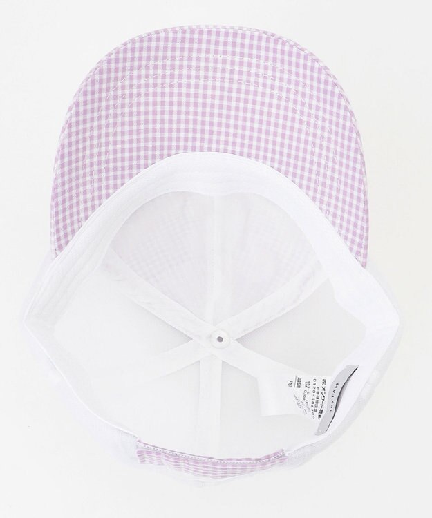 ANY KIDS リボン メッシュ キャップ ラベンダー×ギンガムチェック