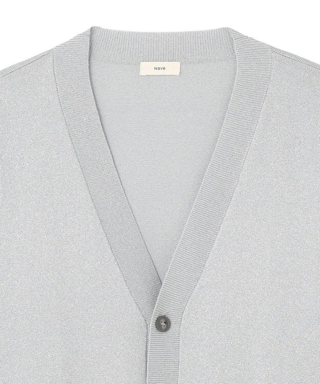 NAVE 【Nave・洗える】ラメニット カーディガン シルバー系