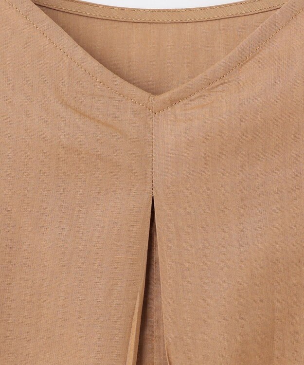 ANY 【洗濯機可能】シルキーソフトブラウス キャメル