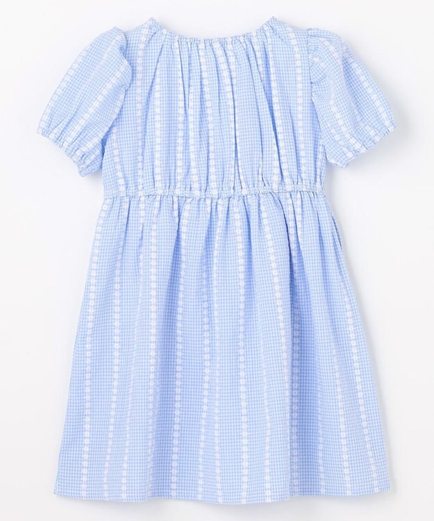 ANY KIDS 【洗濯機可能】サッカー ストライプワンピース サックスブルー