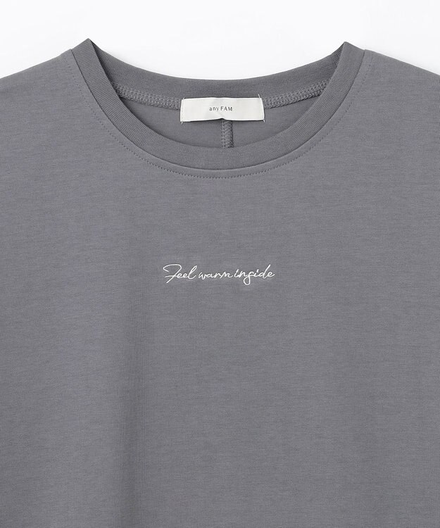 ANY エンブロイダリーロゴTシャツ チャコール