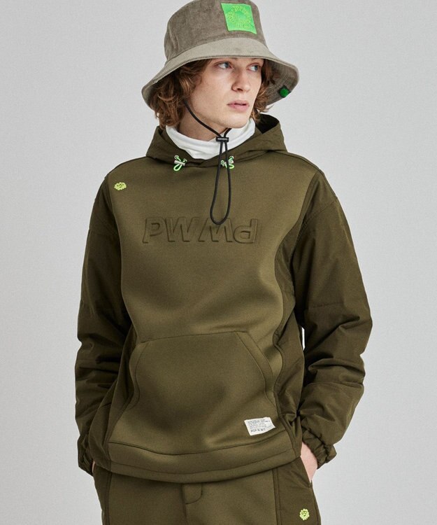 PW CIRCULUS 【MEN】中綿コンビデタッチャブルフーディ カーキ系