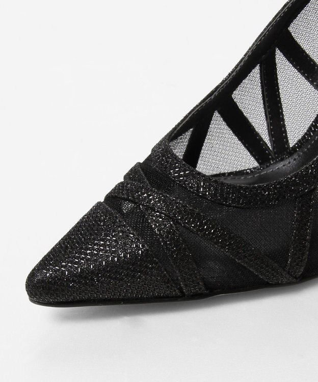 GRACE CONTINENTAL ラインパターンパンプス ブラック