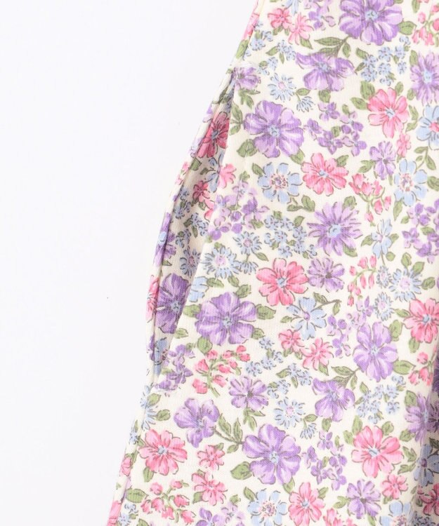 ANY KIDS カットソー サマー ワンピース オフホワイト×花柄