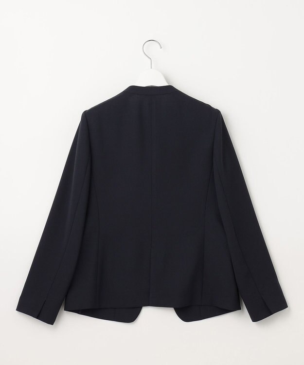 23区 S 【セットアップ対応/洗える】ドライツイル ノーカラー ジャケット ネイビー系