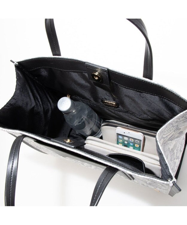 LA BAGAGERIE 【STOF】フラワープリントスクエアトート グレー