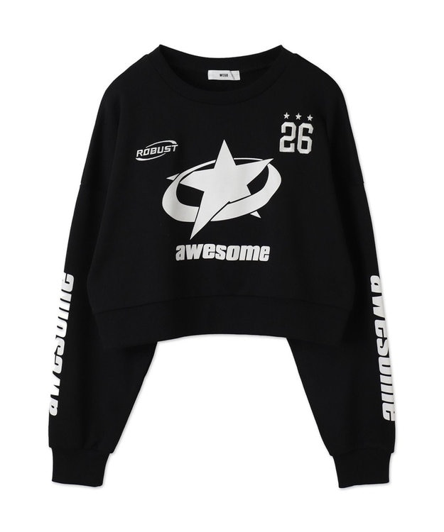 WEGO スターナンバリングショートスウェット ブラック