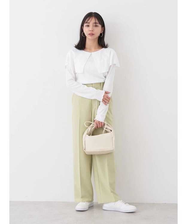 earth music&ecology Ｔ／Ｒストレートパンツ Light Green