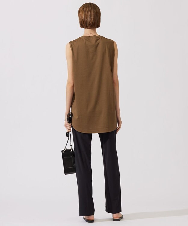 ICB 【接触冷感・UVカット・速乾・洗える】マットスキューバ セミワイドパンツ ブラック系