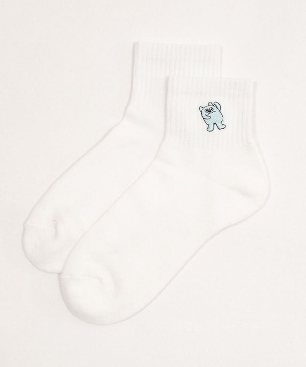 WEGO モンスター刺繍アンクルパイルソックス 柄1