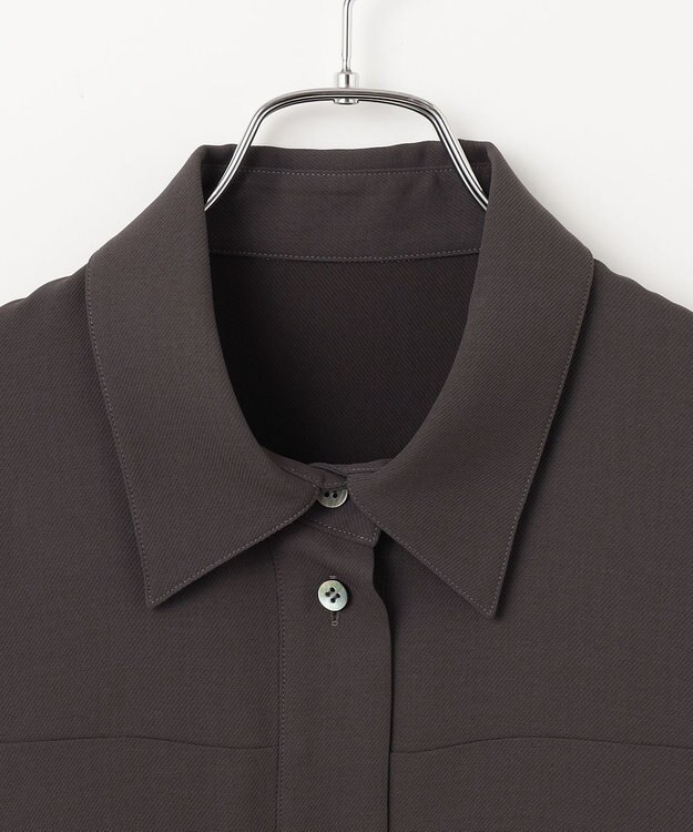 #Newans 【洗濯機可能】Aラインパネルチュニックシャツ チャコール