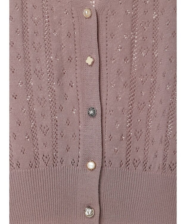 earth music&ecology キラキラボタンハートカーディガン Pink