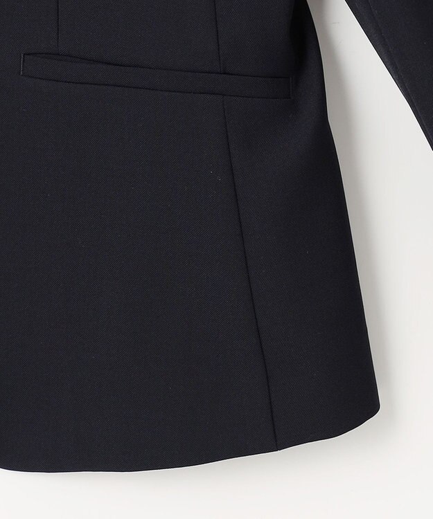 23区 【セットアップ対応/洗える】ドライツイル ノーカラー ジャケット ネイビー系