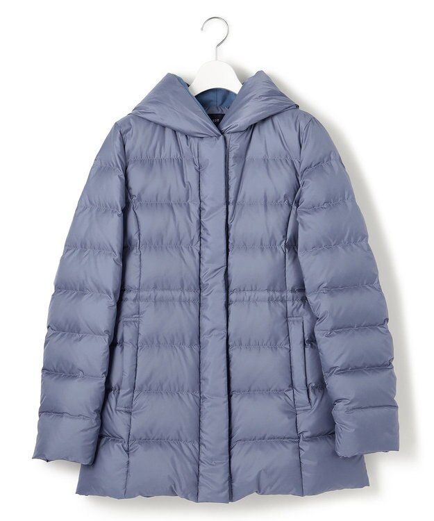 23区 【洗える】シレータフタ ショート ダウンコート ブルーグレー系