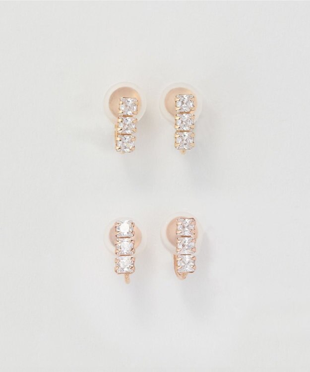 Phoebe 【K10】ストーンバーイヤリング　ローズゴールド ローズゴールド