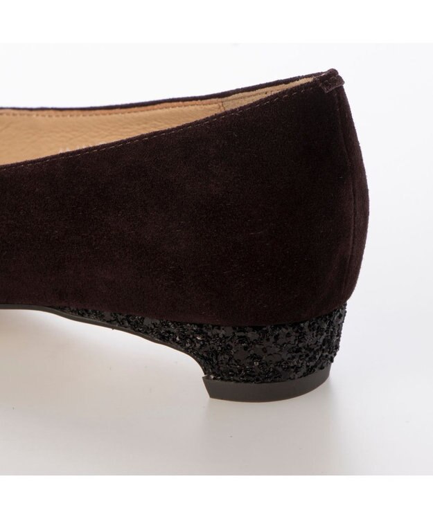 MODE ET JACOMO <MODE ET JACOMO>コンビファー付きフラットパンプス ダークブラウンスエード
