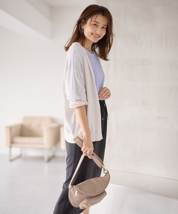 ANY L ニットフーディーカーディガン エクリュ