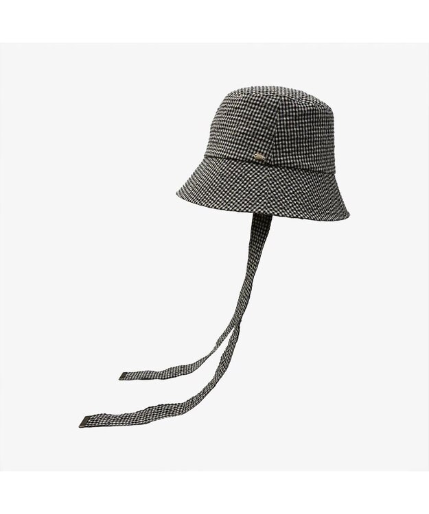林八百吉商店 un chapeau　ひも付きチェックハット ネイビー