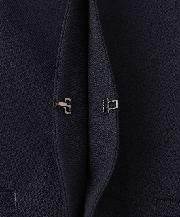 23区 S 【セットアップ対応/洗える】ドライツイル ノーカラー ジャケット ネイビー系