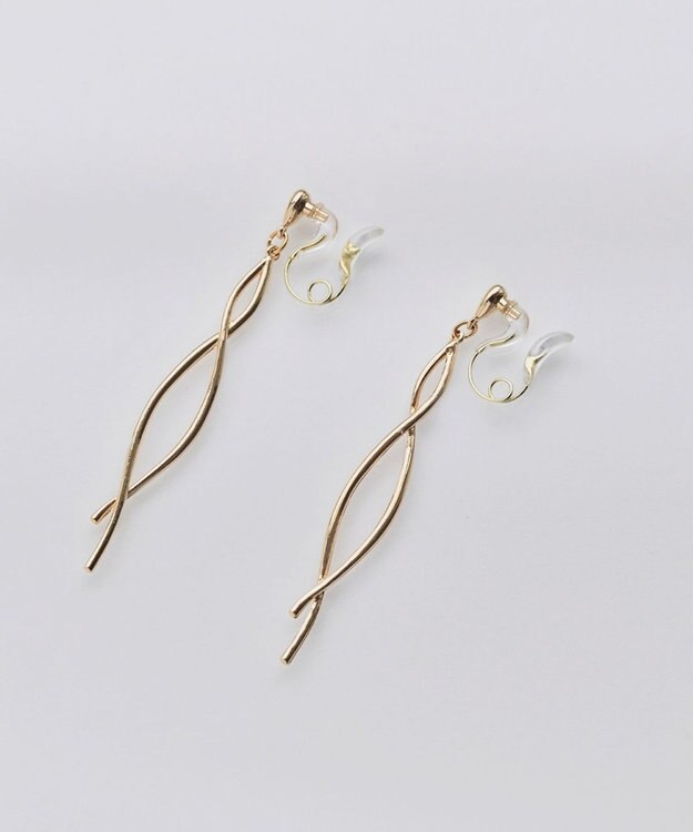 Phoebe 【痛くないシリーズ/金属アレルギー対応】スウィングクリスタルループフィットイヤリング　シャンパンゴールド シャンパンゴールド