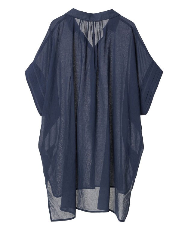 CRAFT STANDARD BOUTIQUE ヴィンテージボイルミルフィーユ襟付きシャツチュニック Deep Blue