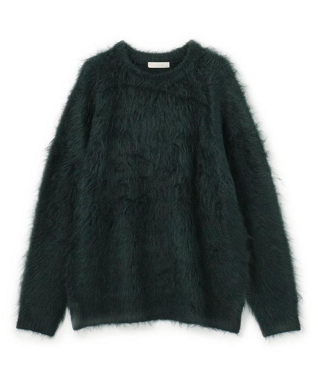 UNFILO MENS 【男女兼用】シャギー クルーネックニット ダークグリーン
