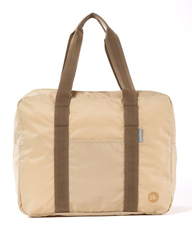 ACE BAGS & LUGGAGE World Traveler  タイヴァス ボストンバッグ 折りたたみ可能 26L 折りたたみ可能 セットアップ可能 ポーチ付き ワールドトラベラー アルコ 旅行 お出かけ 63712 グレージュ