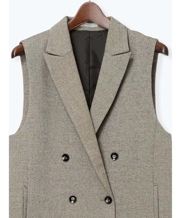 Te chichi 【泉 里香さん着用・Oggi.jp10/23掲載】ツイードロングジレ（セットアップ可） ベージュ