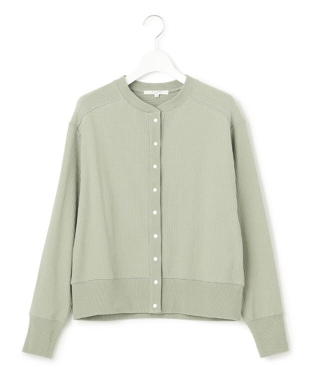 23区 S 【SLOW/洗える】ワイドリブジャージー カーディガン スモーキーグリーン系