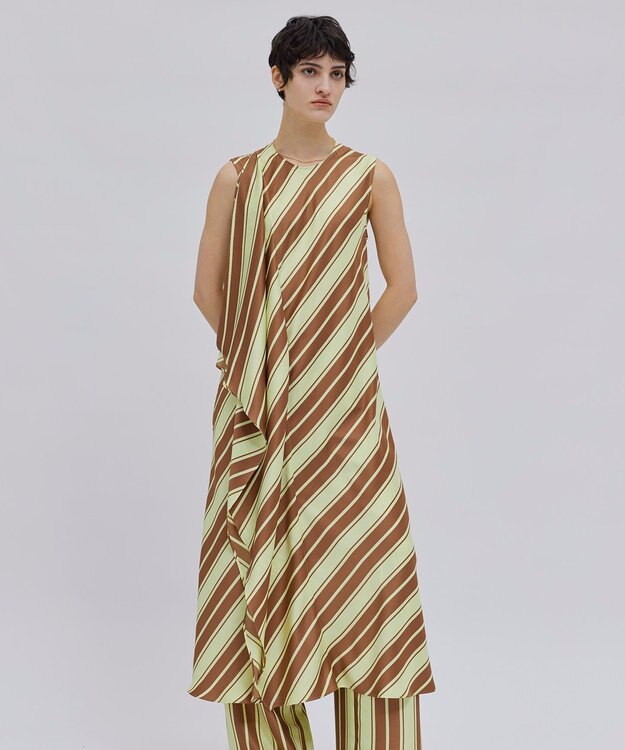 BEIGE， 【洗える】GUILLABERT / ノースリーブドレス Lime×Camel