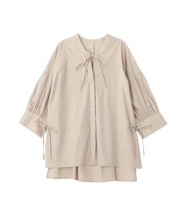 YECCA VECCA 【ORGABITS】5分袖スキッパーシャツ Beige