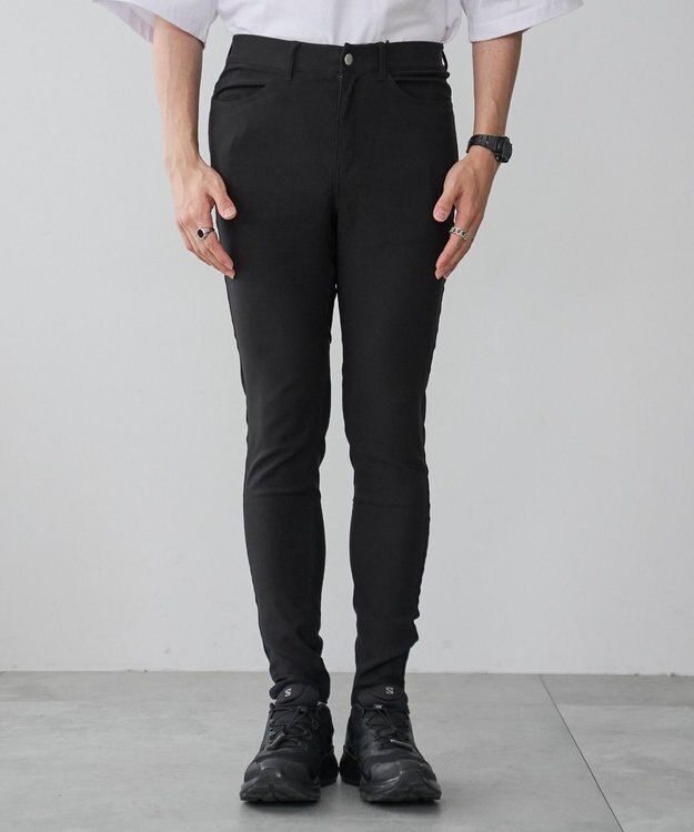 WEGO 【新色ブラックソノタは接触冷感/ユニセックス着用ITEM/ストレッチ/SMLXLサイズ展開】スキニーパンツ ブラック