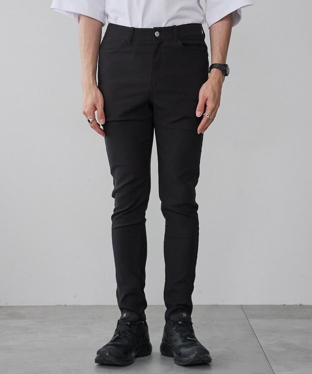 WEGO 【新色ブラックソノタは接触冷感/ユニセックス着用ITEM/ストレッチ/SMLXLサイズ展開】スキニーパンツ ブラック