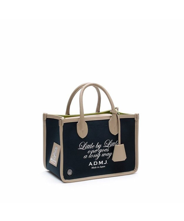 A.D.M.J. 【ファブリック】オフィサー/イタリアンファブリックヘリ巻きトートS ネイビー