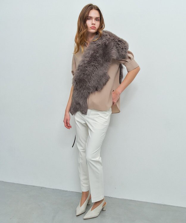 BEIGE， ANGELL / ムートンファーストール Taupe Brown