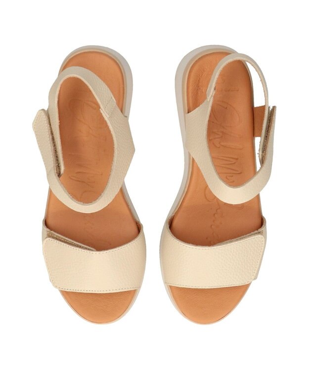 INTER-CHAUSSURES 【Oh my Sandals】ベルクロローヒールサンダル アイボリー