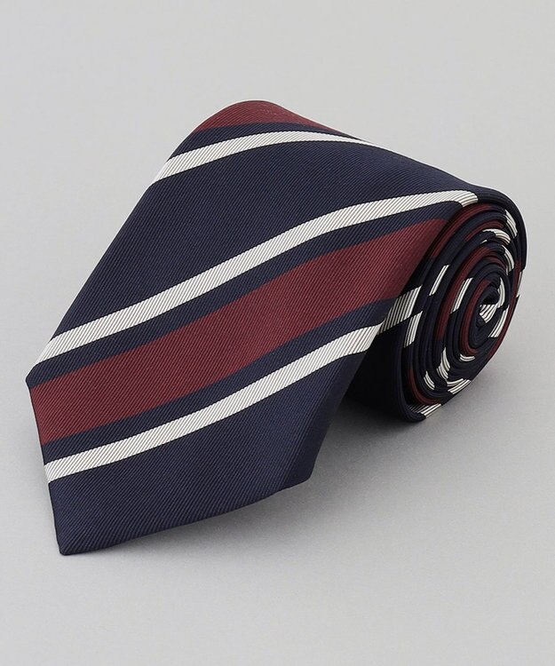 GOTAIRIKU 【日本製】西陣ネクタイ_レジメンタルストライプ柄 ネイビー系1