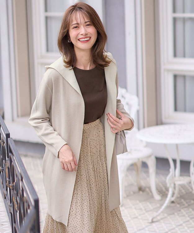 ANY SIS 【2WAY】リバーシブルフーディー アウター ライトベージュ×アイボリー